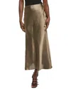 Endless Rose Satin Bias Maxi Skirt In Brown