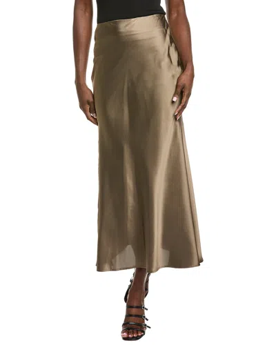 Endless Rose Satin Bias Maxi Skirt In Brown