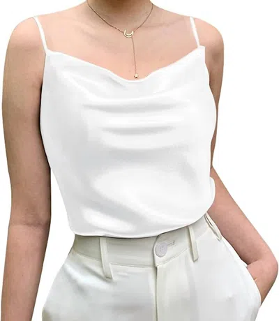 Endless Rose Satin Tank Top In White In Multi