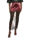 Endless Rose Satin Velvet Maxi Skirt In Multi