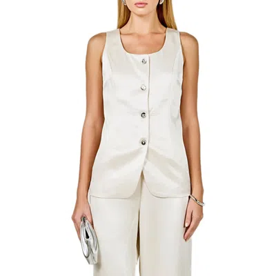 Endless Rose Satin Vest In White