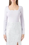 ENDLESS ROSE SCALLOP SQUARE NECK SWEATER