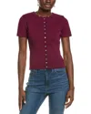 Endless Rose Scalloped Accent Button Top In Multi
