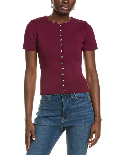 Endless Rose Scalloped Accent Button Top In Multi