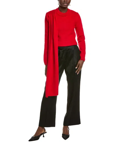 Endless Rose Scarf Wool-blend Sweater In Red