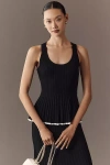 Endless Rose Scoop-neck Pleated Hourglass Sweater Tank Top