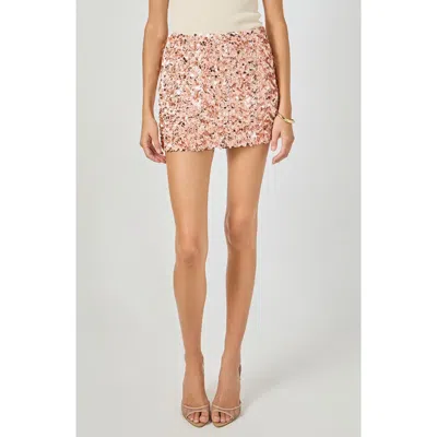 Endless Rose Sequin A-line Miniskirt In Pink