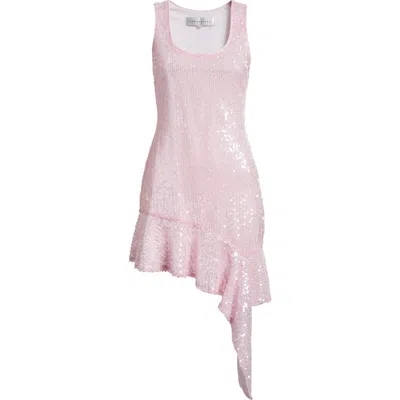 Endless Rose Sequin Cascade Ruffle Dress In Pink