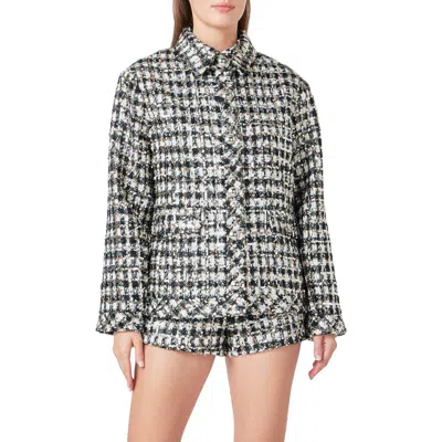 Endless Rose Sequin Check Jacket In Black