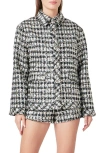 Endless Rose Sequin Check Jacket In Black