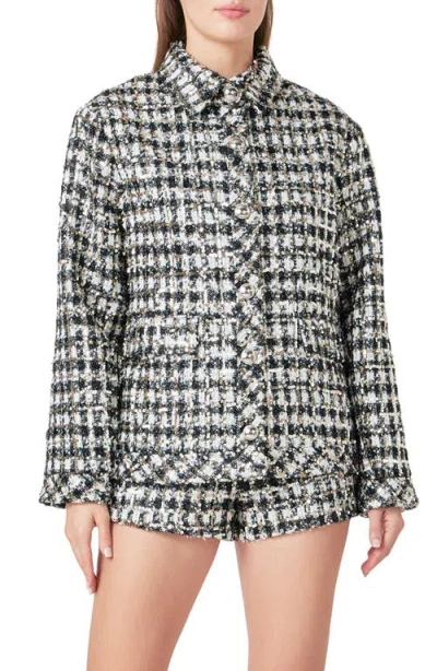ENDLESS ROSE ENDLESS ROSE SEQUIN CHECK JACKET