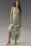 Endless Rose Sequin Chiffon Maxi Dress In Green