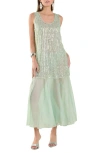Endless Rose Sequin Chiffon Maxi Dress In Sage