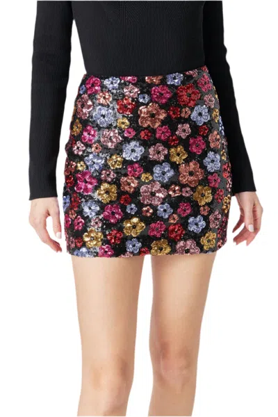 ENDLESS ROSE SEQUIN MINI SKIRT IN BLACK