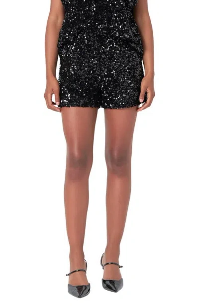 Endless Rose Sequin Shorts In Black