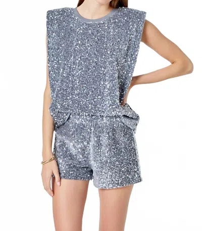 Endless Rose Sequin Shorts In Grey In Multi