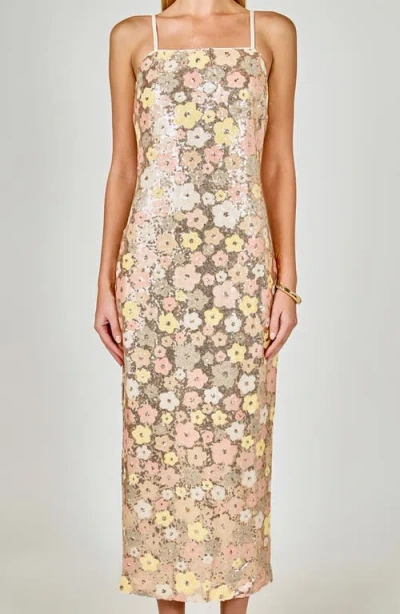 Endless Rose Sequin Sleeveless Maxi Dress In Gold