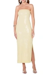 Endless Rose Sequin Strapless Maxi Dress In Butter