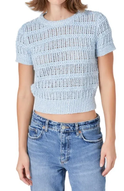 Endless Rose Sequin Sweater In Icy Blue