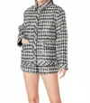 Endless Rose Sequins Check Jacket In Black White In Black