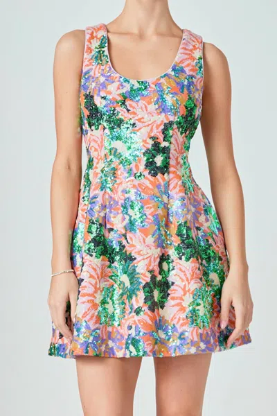 Endless Rose Sequins Mini Dress In Multicolor