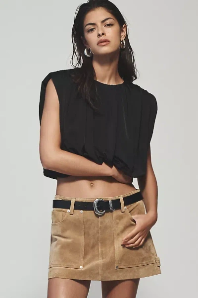 Endless Rose Shirred Shell Top In Black