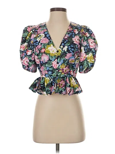 Pre-owned Endless Rose Short Sleeve Blouse In Blue