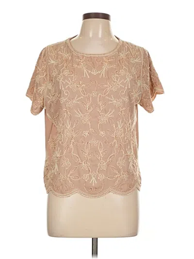 Pre-owned Endless Rose Short Sleeve Blouse In Tan