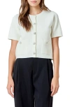 Endless Rose Short Sleeve Cardigan In White