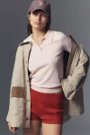 Endless Rose Short-sleeve Collared Sweater In Pink