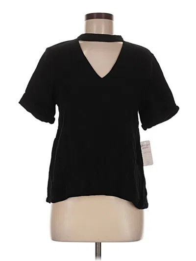 Pre-owned Endless Rose Short Sleeve Top Black Keyhole Neckline Tops