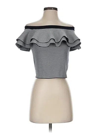 Pre-owned Endless Rose Short Sleeve Top Gray Off The Shoulder Neckline Tops