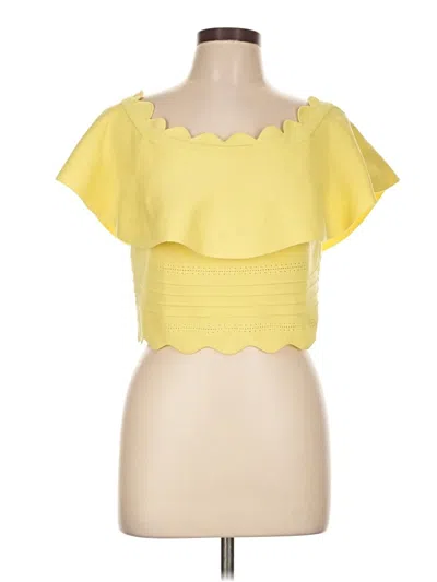 Pre-owned Endless Rose Short Sleeve Top Yellow Sweetheart Neckline Tops