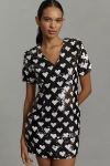 Endless Rose Sequin Heart Minidress In Black