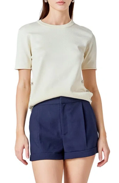Endless Rose Side Bow Sweater In Neutral