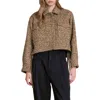 Endless Rose Side Tie Crop Tweed Jacket In Brown