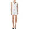 Endless Rose Sleeveless Button Front Minidress In Off White