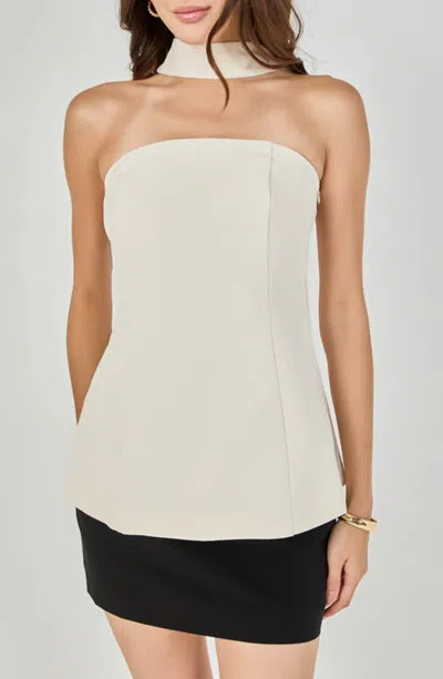 Endless Rose Sleeveless Choker Tie Top In White