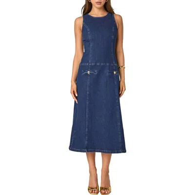 Endless Rose Sleeveless Denim Midi Dress