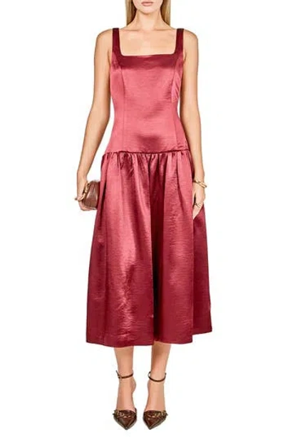 Endless Rose Sleeveless Drop Waist Satin Maxi Dress In Animal Print