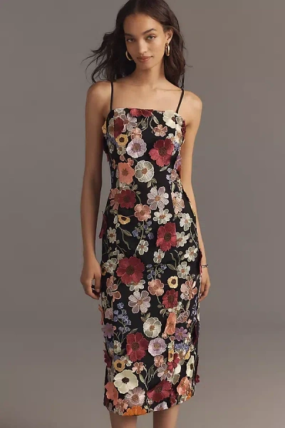 Endless Rose Sleeveless Floral Embroidered Midi Dress
