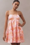 Endless Rose Sleeveless Floral Jacquard Mini Dress In Pink