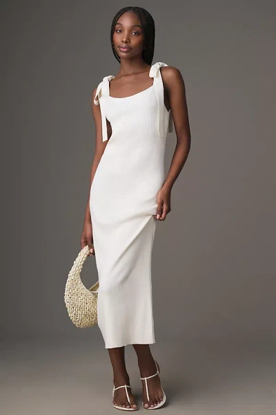Endless Rose Sleeveless Knit Midi Dress In White