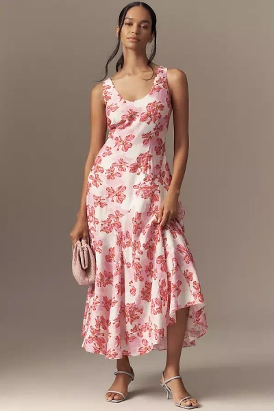 Endless Rose Sleeveless Scoop-neck A-line Midi Dress In Pink
