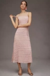 Endless Rose Sleeveless Square-neck Shirred Midi Dress