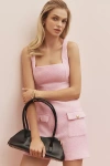 Endless Rose Sleeveless Square-neck Tweed Mini Dress