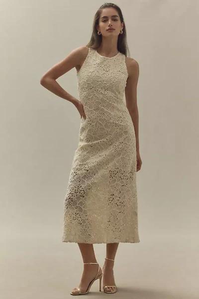 Endless Rose Sleeveless Textured Midi Dress In White