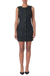 Endless Rose Sleeveless Tweed Minidress In Black