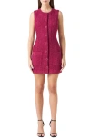 Endless Rose Women's Tweed Sleeveless Shift Dress In Bordeaux