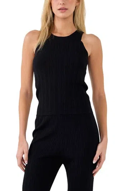 Endless Rose Slick Rib Cutaway Tank In Black
